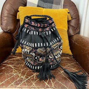 Boho is Back! Embroidered Bucket Bag by Anthropologie Inko - Gently used